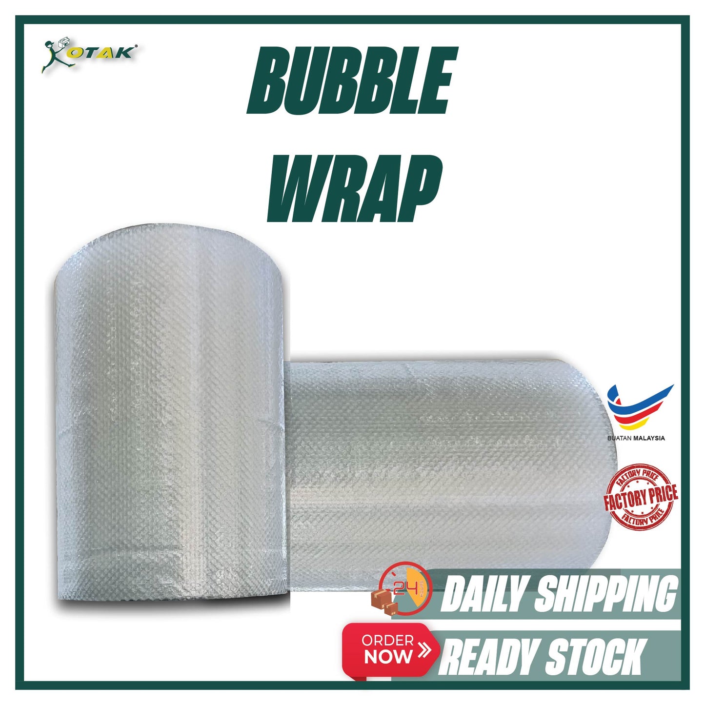 BUBBLE WRAP 1MX100M SINGLE LAYER