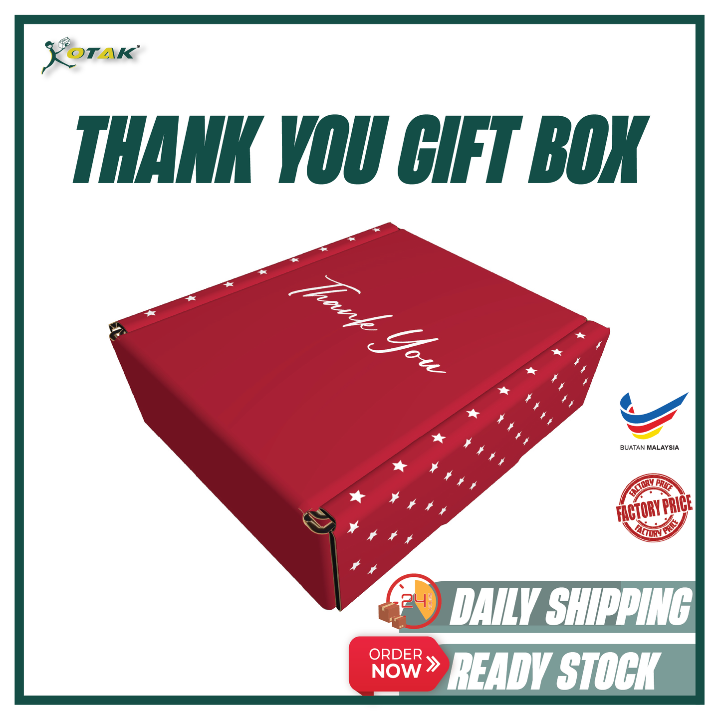 Thank You Design Red Gift Box / Thank You Box / Gift Box