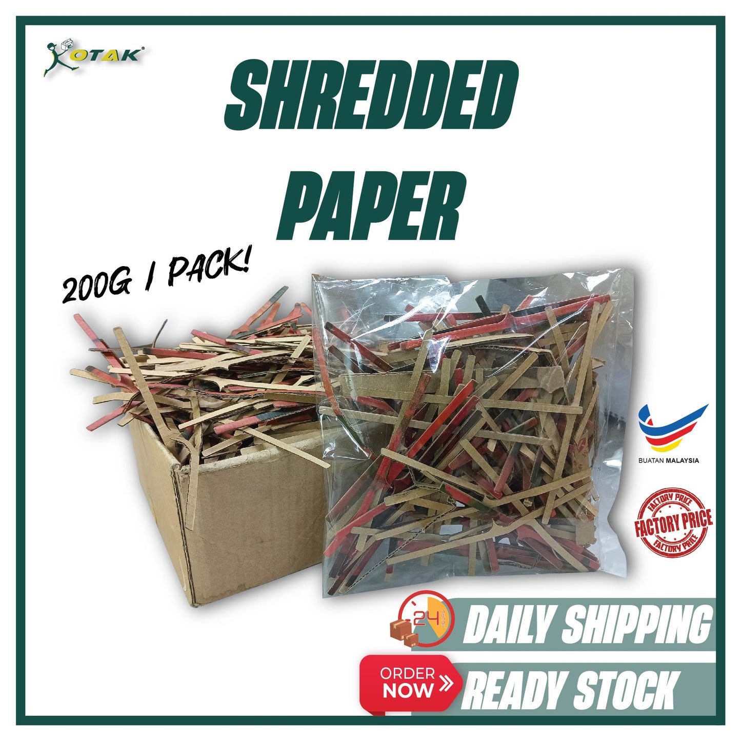 Shredded Paper Cardboard / Fill in Box for Protection (10 packs)