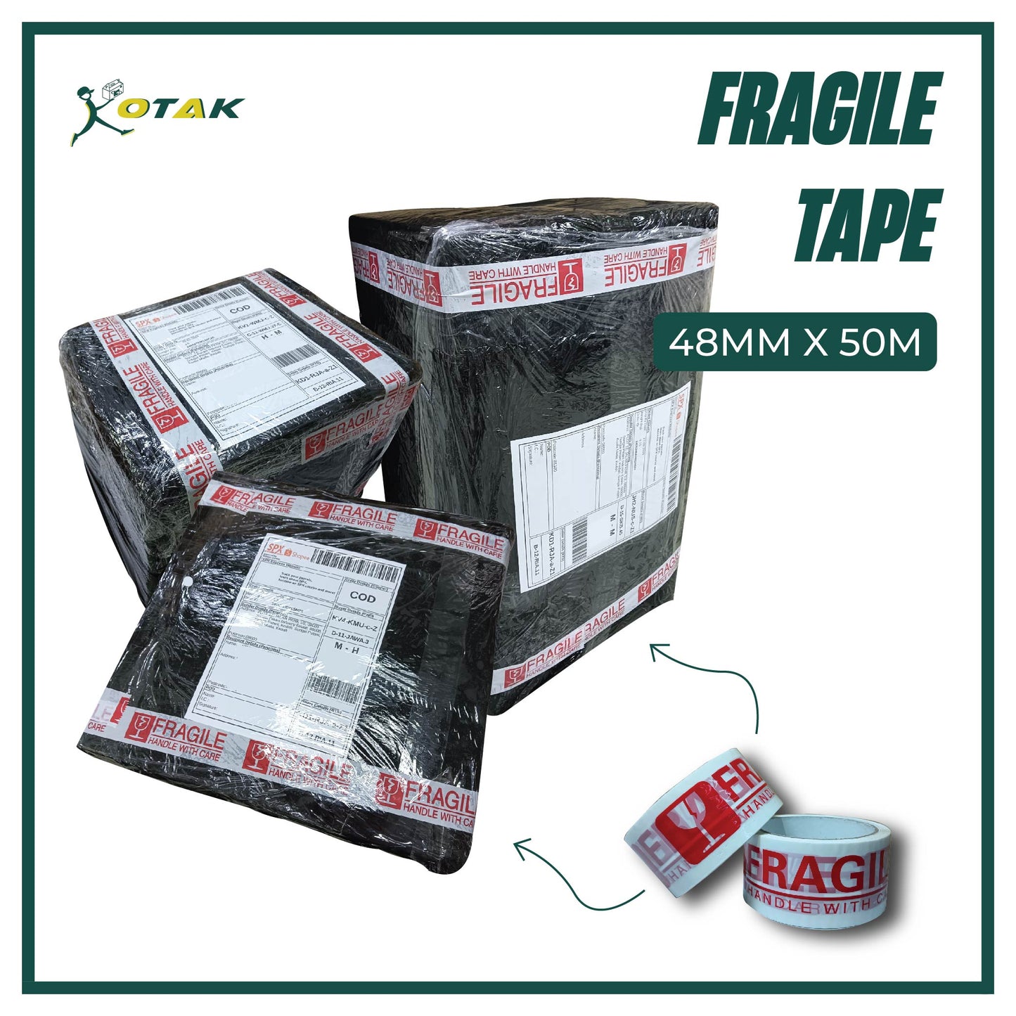 FRAGILE OPP TAPE 48 mm x 50 M